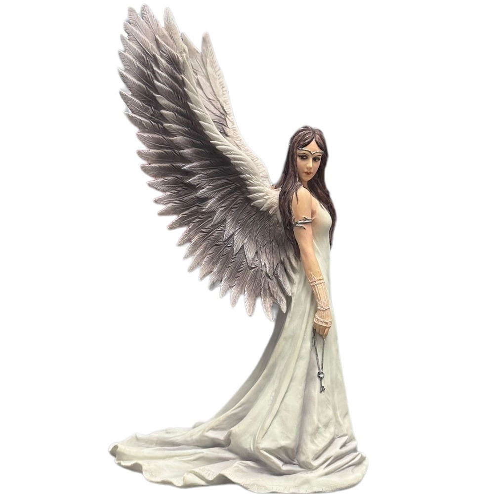 Nemesis Now Spirit Guide Anne Stokes Angel Figurine, White, 24 cm